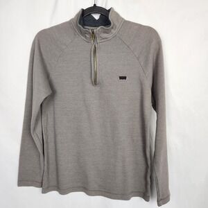 Levi's Mens Gray Cotton Waffle Knit Sweater 1/4 Zip Pullover Casual Size‎ Small